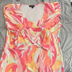 Colorful Abstract Print Blouse